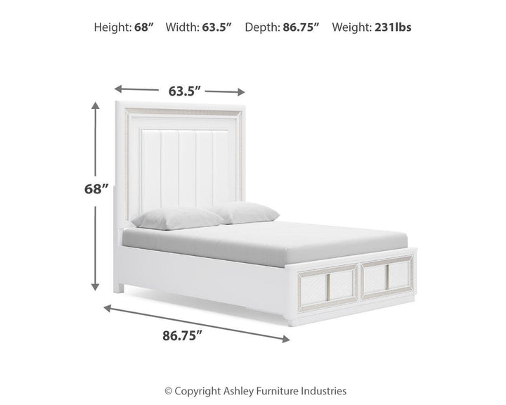 Chalanna Queen Upholstered Storage Bed - White (8)