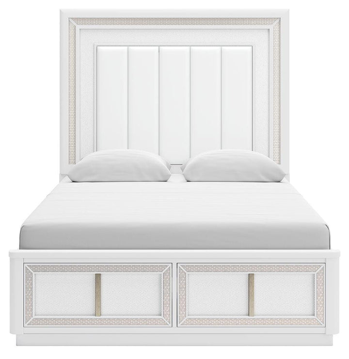 Chalanna Queen Upholstered Storage Bed - White (3)