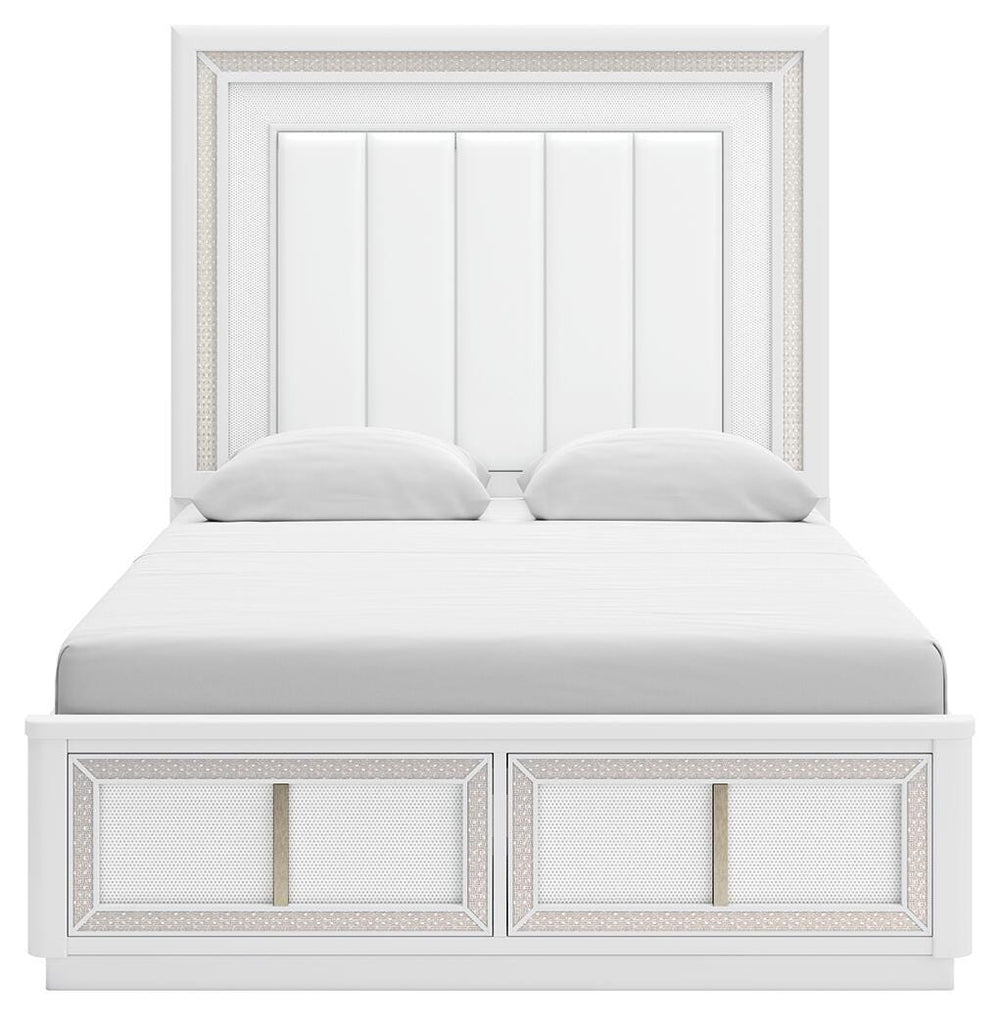 Chalanna Queen Upholstered Storage Bed - White (3)