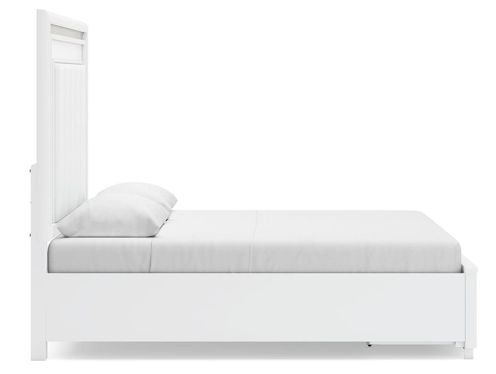 Chalanna Queen Upholstered Storage Bed - White (4)