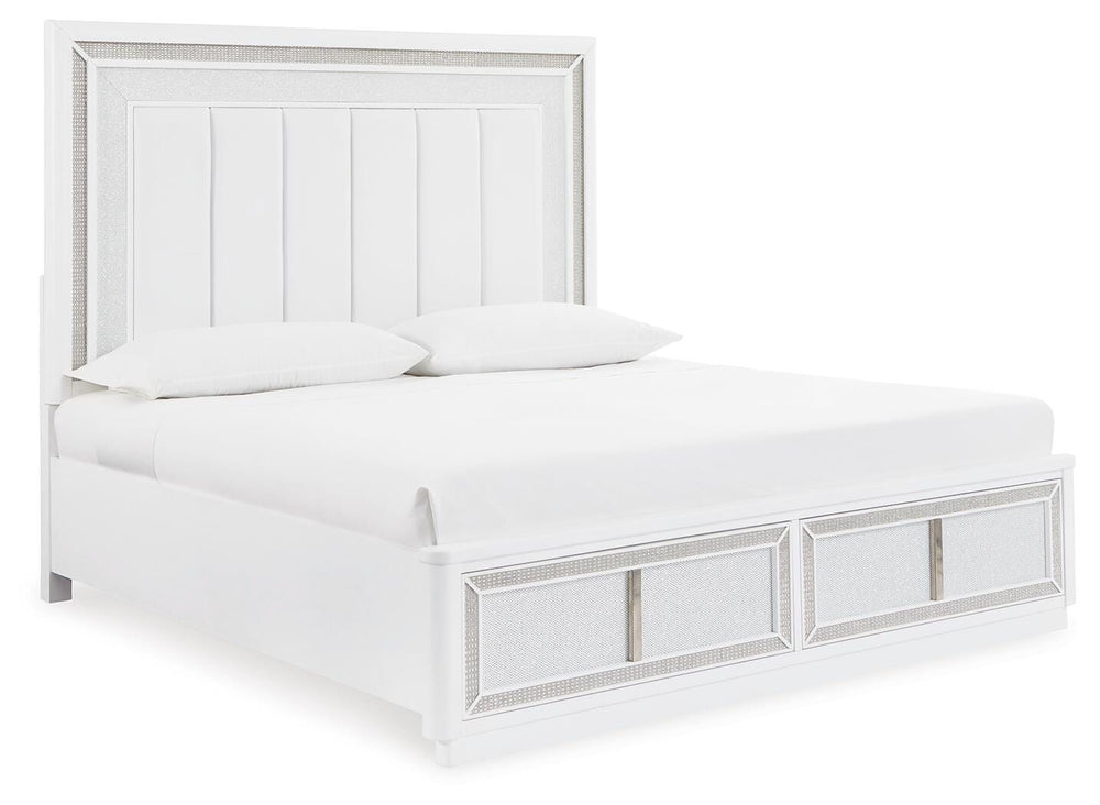 Chalanna California King Upholstered Storage Bed - White (3)
