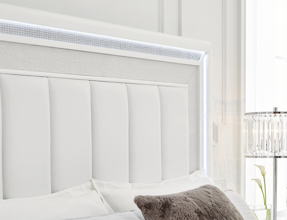 Chalanna California King Upholstered Storage Bed - White (8)