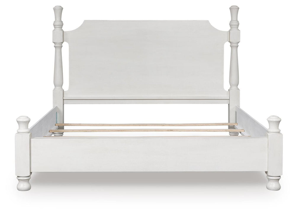 Rowlenstown California King Poster Bed - White (2)