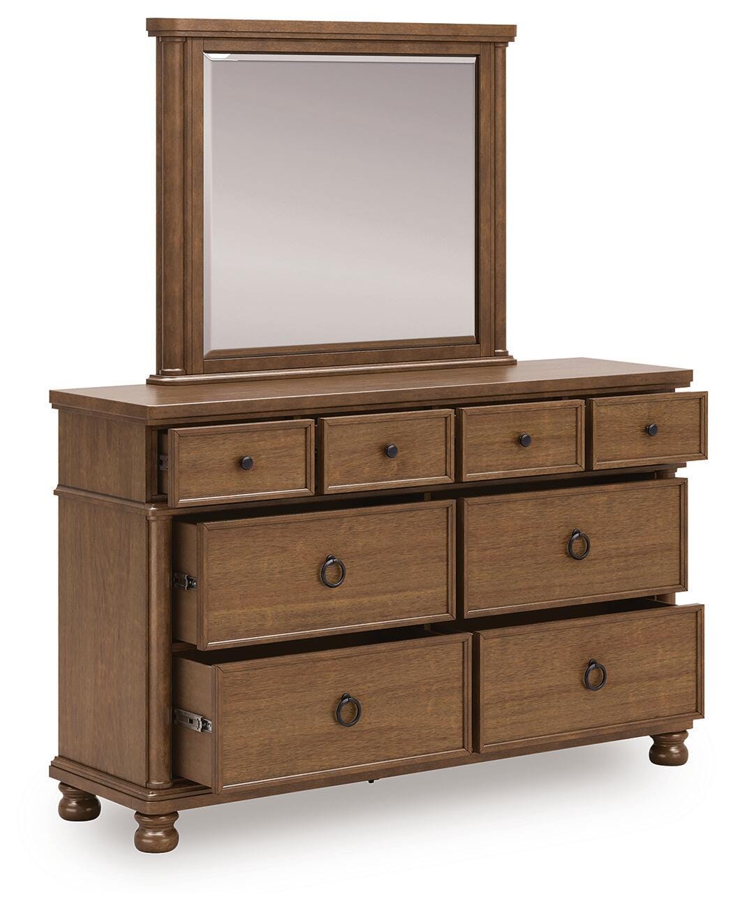Rowlenstown Dresser and Mirror - Light Brown (2)