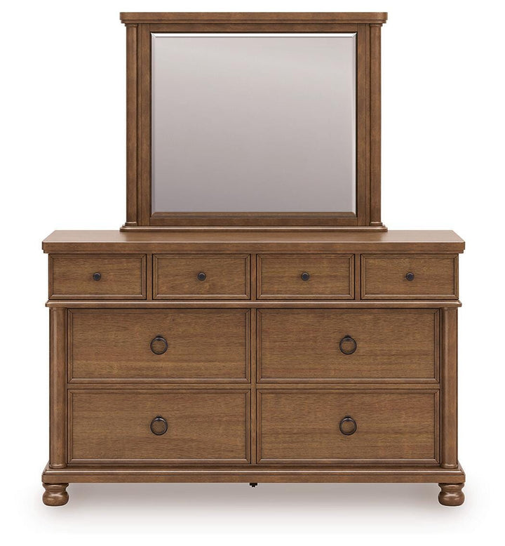 Rowlenstown Dresser and Mirror - Light Brown (3)