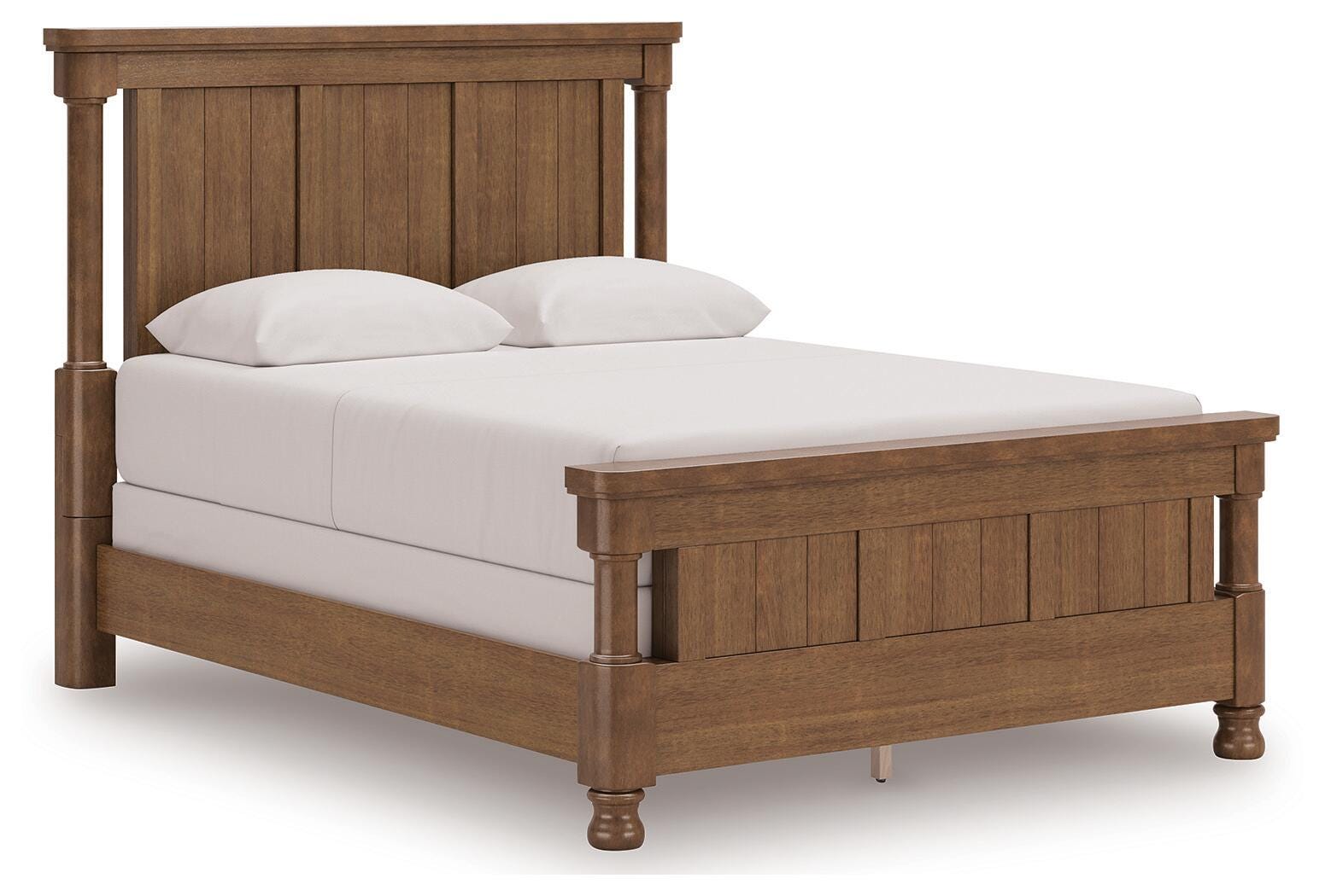 Rowlenstown Queen Poster Bed - Light Brown (1)