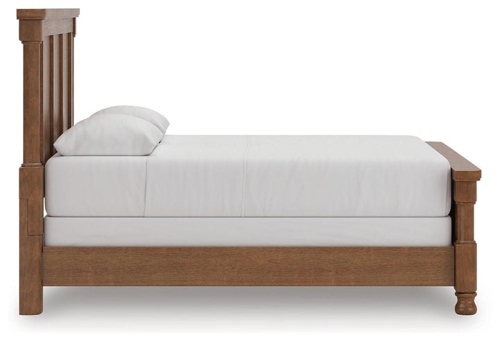 Rowlenstown Queen Poster Bed - Light Brown (5)