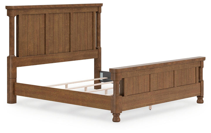 Rowlenstown California King Poster Bed - Light Brown (3)