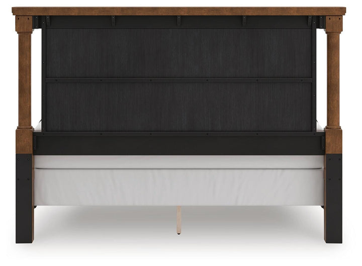 Rowlenstown California King Poster Bed - Light Brown (6)