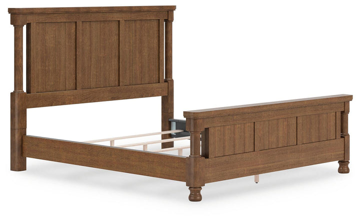 Rowlenstown King Poster Bed - Light Brown (3)