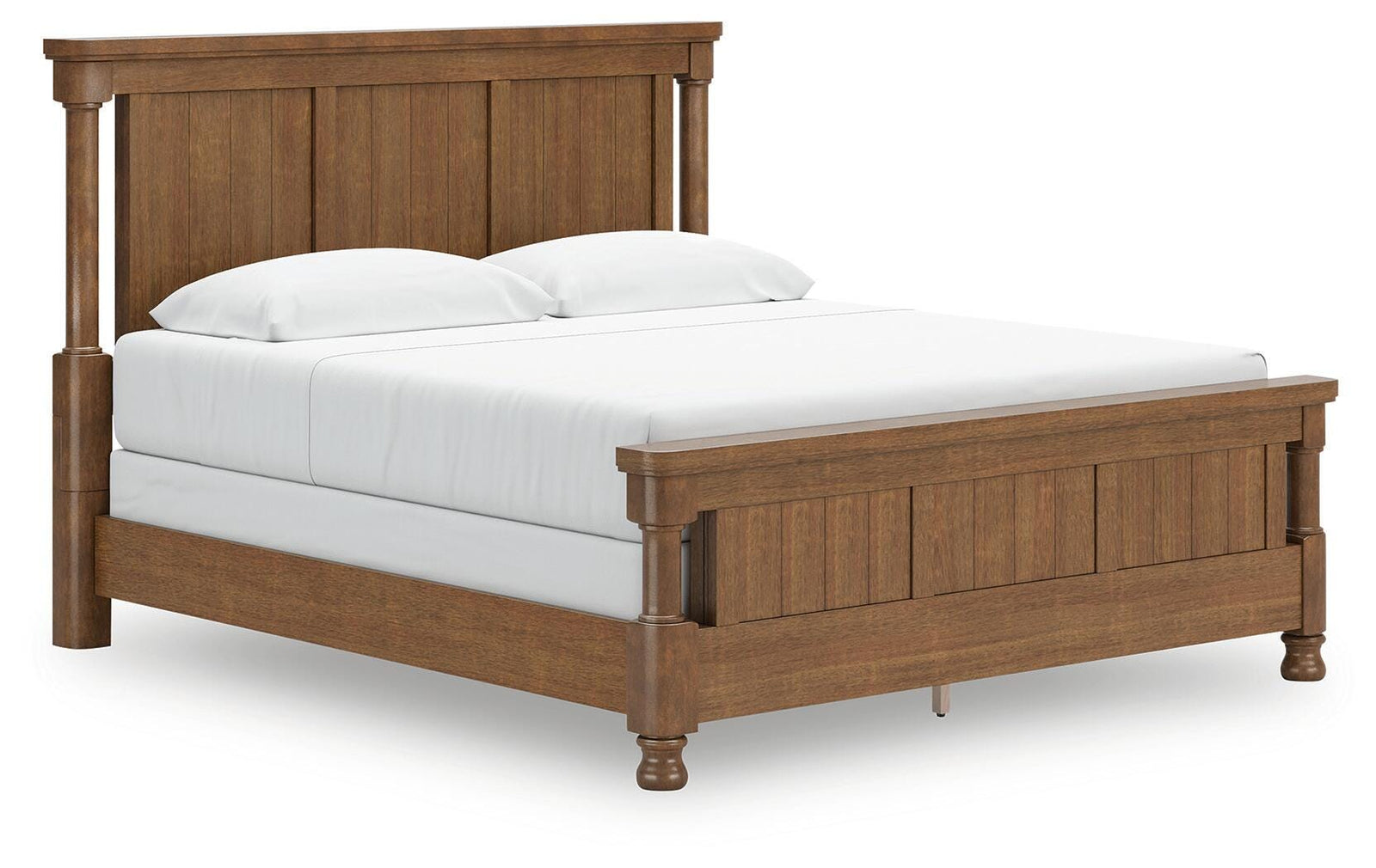 Rowlenstown King Poster Bed - Light Brown (1)