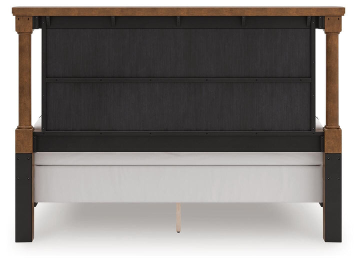 Rowlenstown King Poster Bed - Light Brown (7)