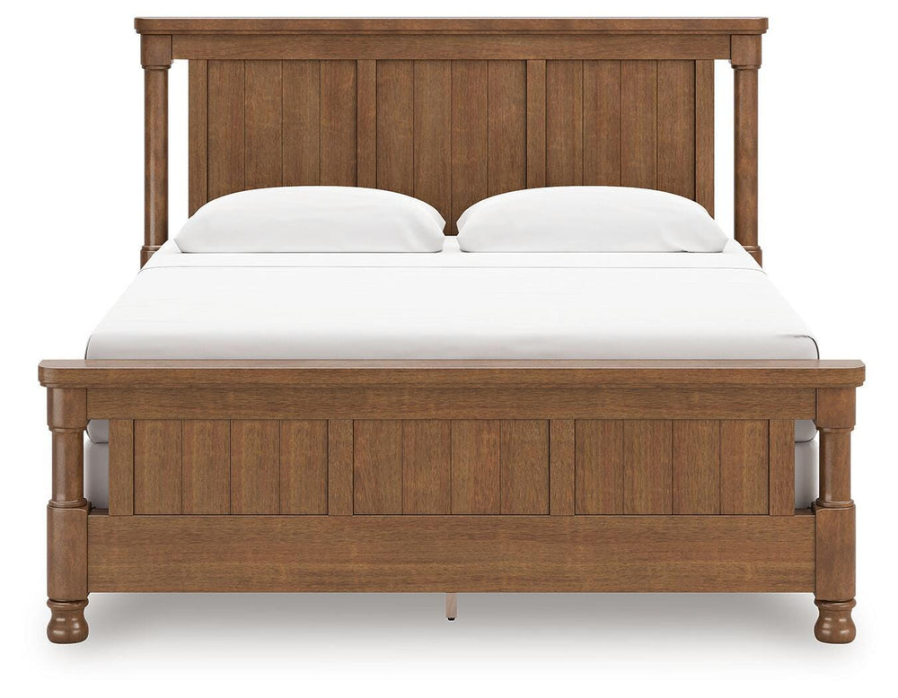 Rowlenstown King Poster Bed - Light Brown (4)