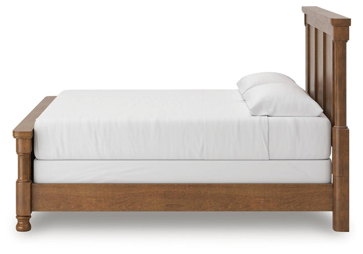 Rowlenstown King Poster Bed - Light Brown (6)