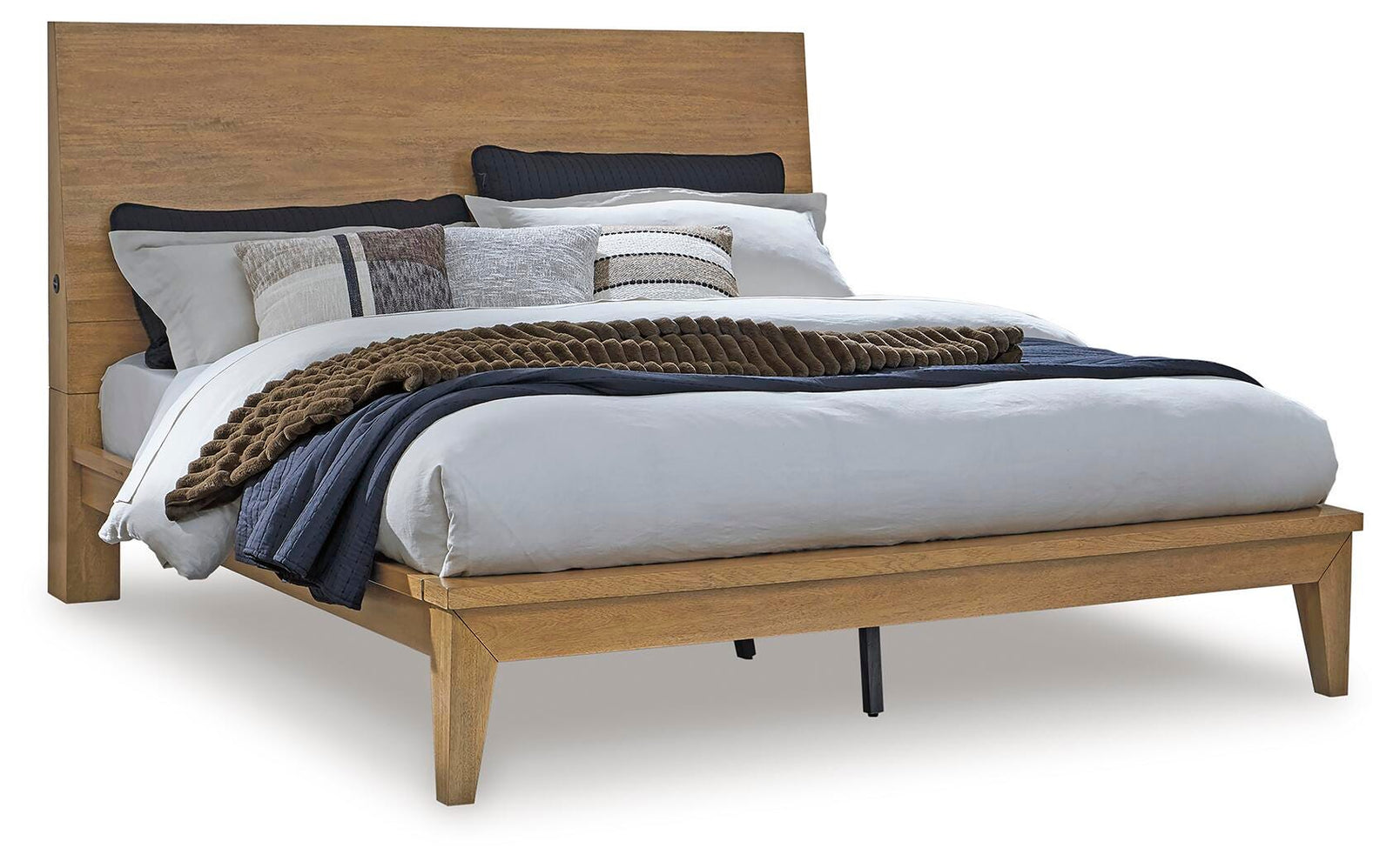 Sherbana Queen Panel Bed - Light Brown (1)