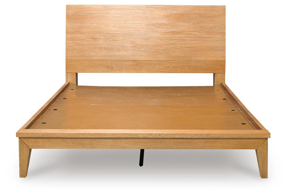 Sherbana Queen Panel Bed - Light Brown (4)
