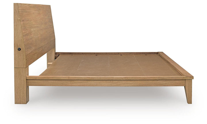 Sherbana California King Panel Bed - Light Brown (4)