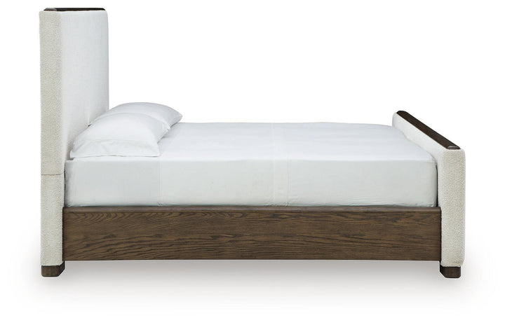 Radkin King Upholstered Panel Bed - Burnished Brown (5)