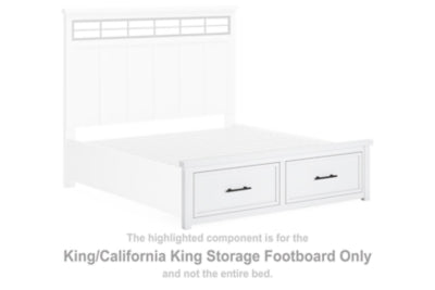 Ashbryn King/California King Storage Footboard - White - White