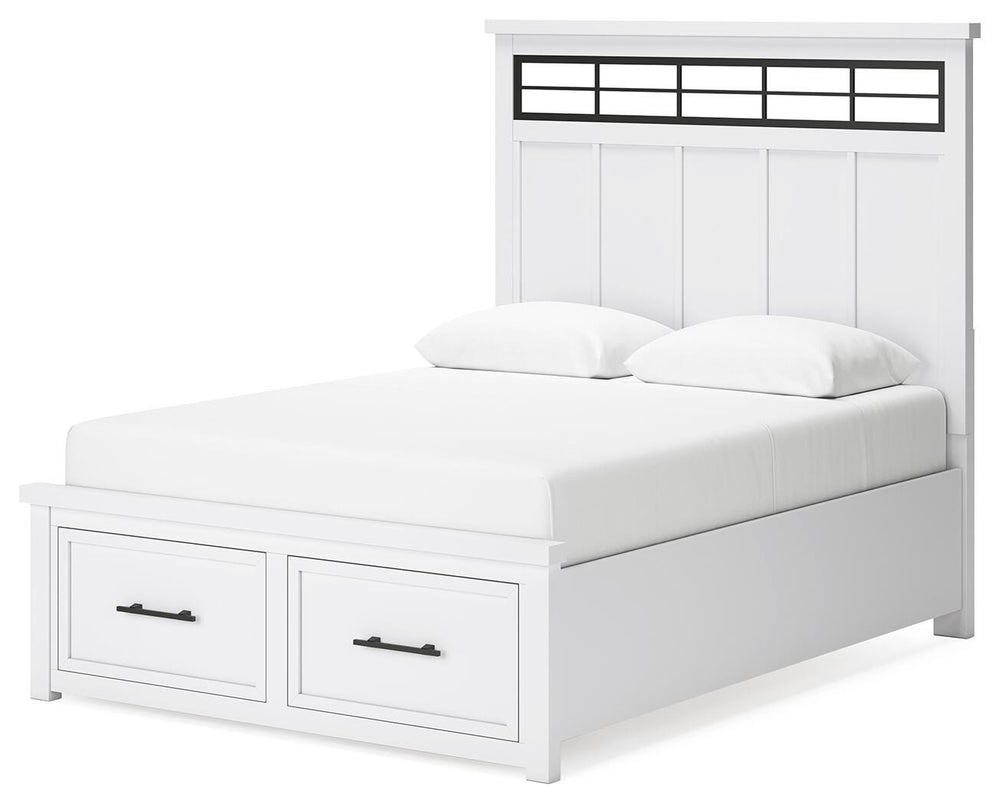 Ashbryn Queen Panel Storage Bed - White (7)