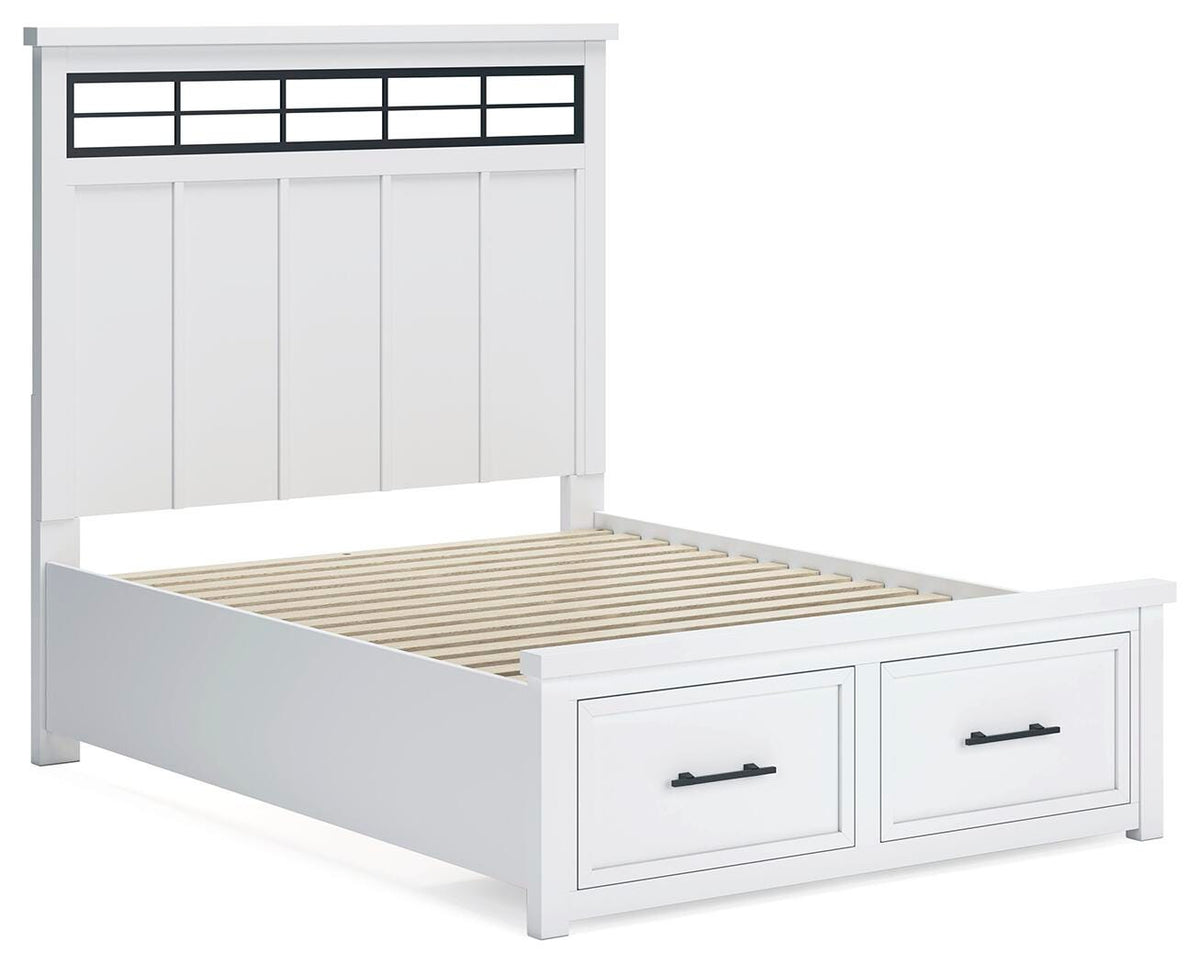 Ashbryn Queen Panel Storage Bed - White (2)