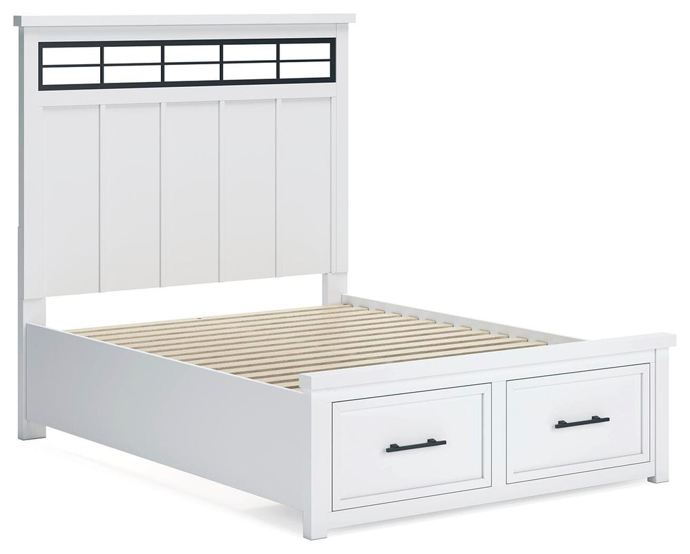 Ashbryn Queen Panel Storage Bed - White (2)