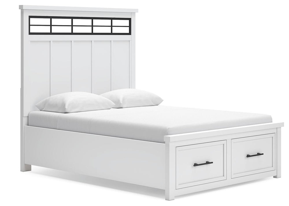 Ashbryn Queen Panel Storage Bed - White (1)