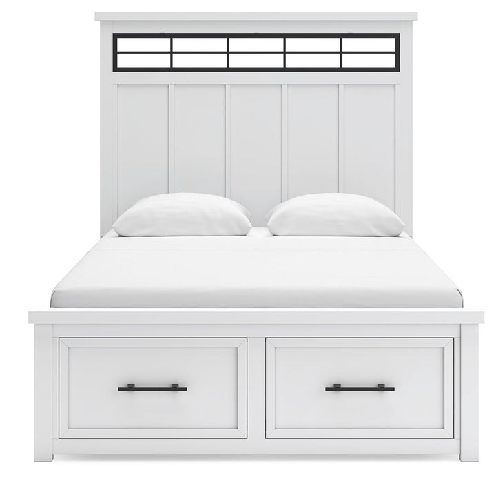 Ashbryn Queen Panel Storage Bed - White (3)