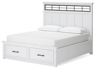 Ashbryn California King Panel Storage Bed - White