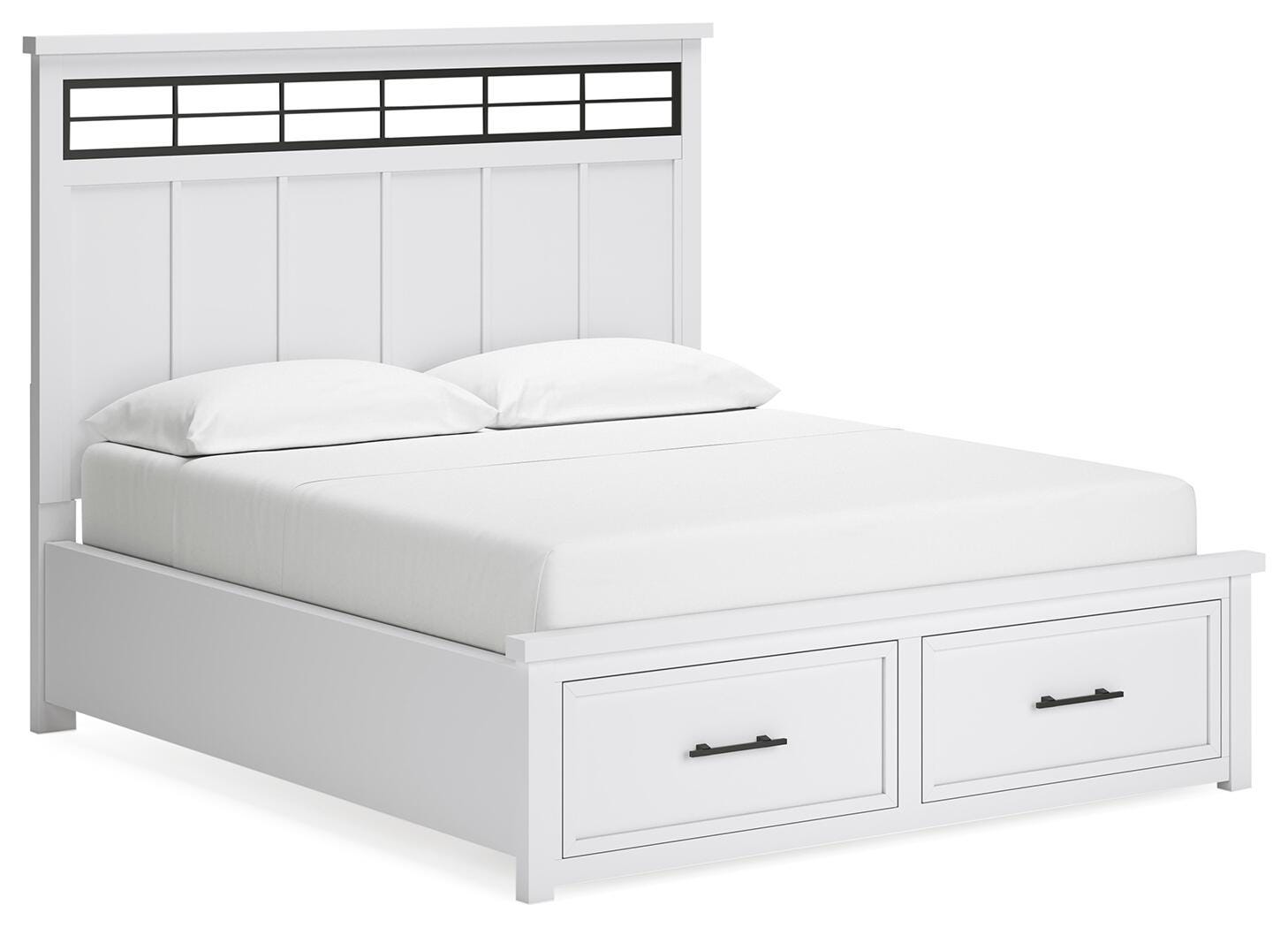 Ashbryn California King Panel Storage Bed - White (1)