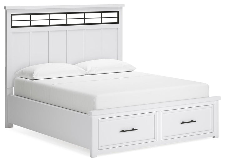 Ashbryn California King Panel Storage Bed - White (1)