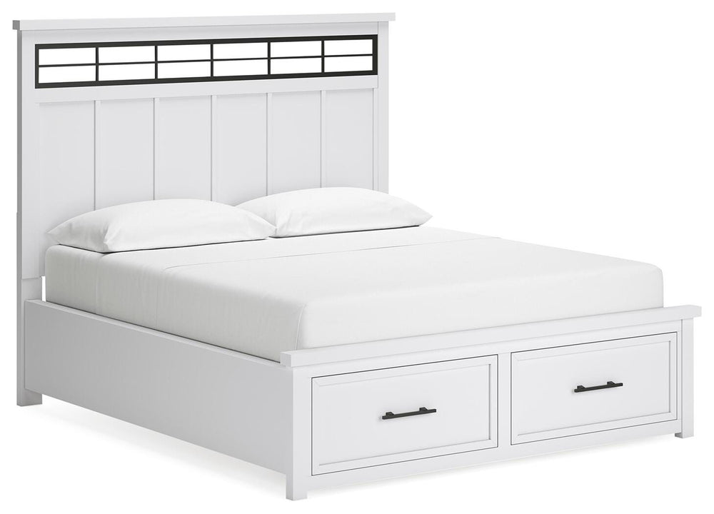 Ashbryn California King Panel Storage Bed - White (1)