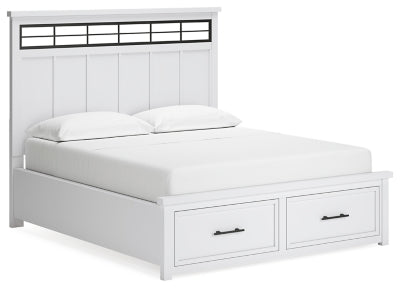 Ashbryn California King Panel Storage Bed - White - White