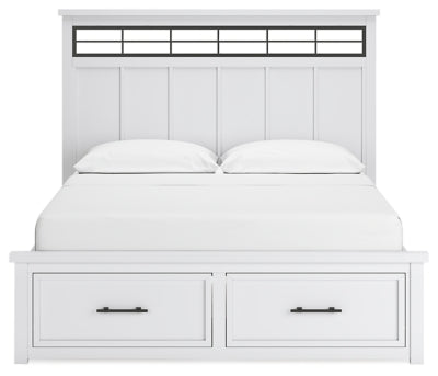 Ashbryn California King Panel Storage Bed - White