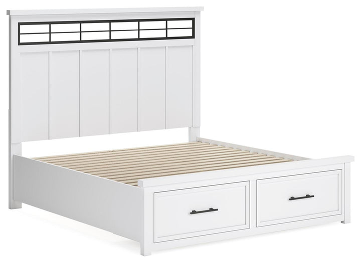 Ashbryn King Panel Storage Bed - White (3)