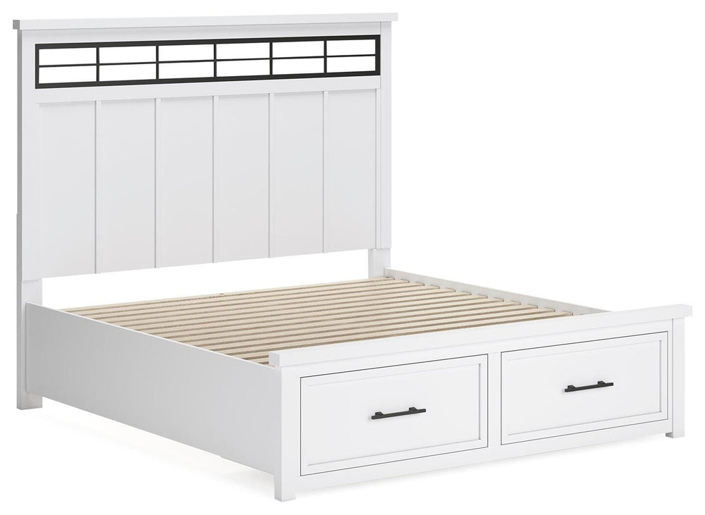 Ashbryn King Panel Storage Bed - White (3)