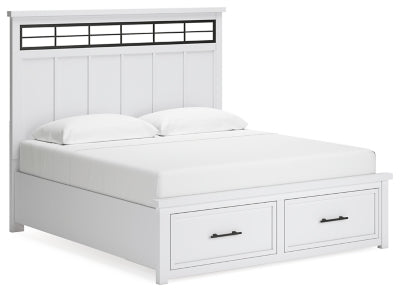 Ashbryn King Panel Storage Bed - White - White