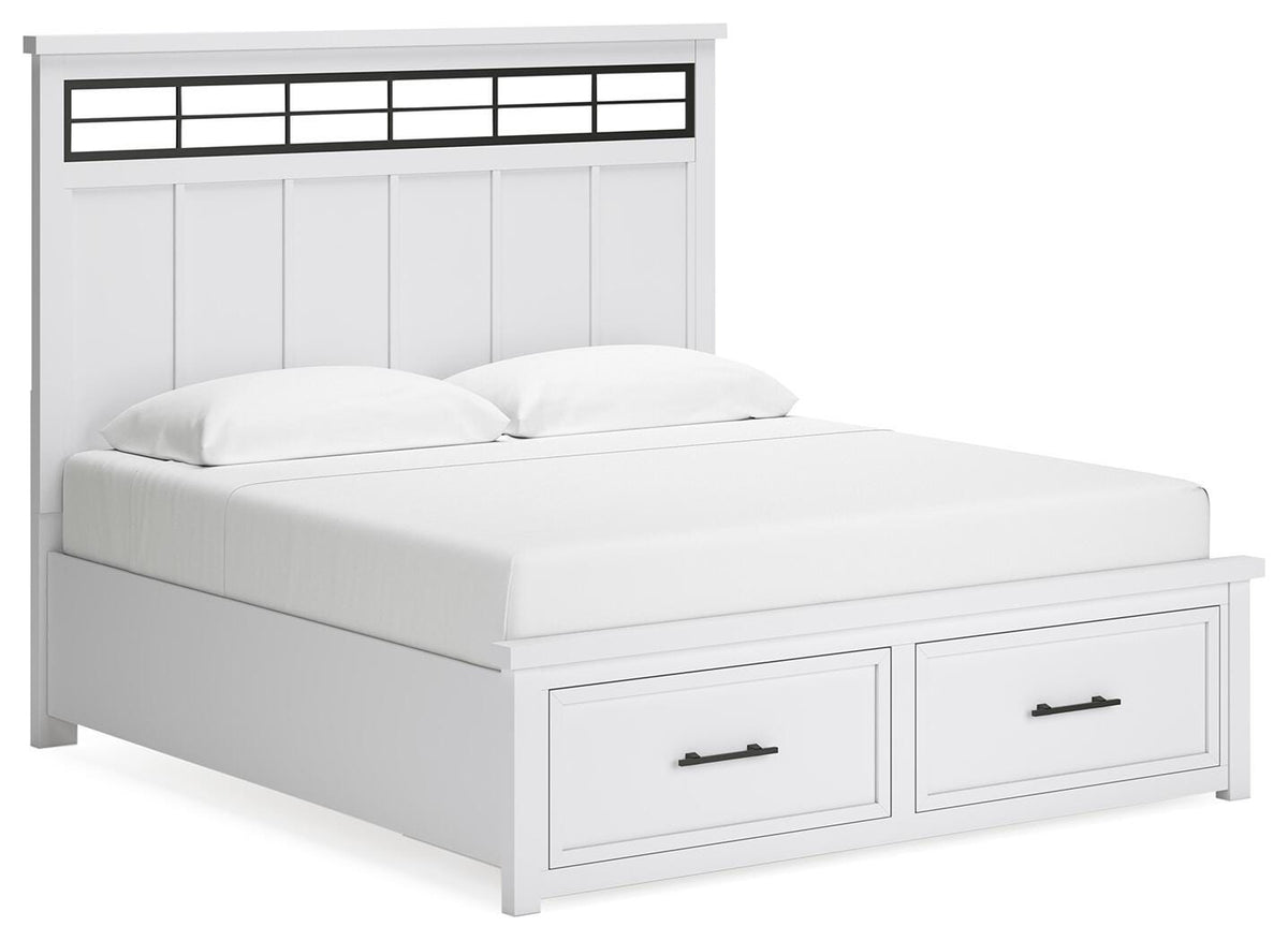 Ashbryn King Panel Storage Bed - White (1)