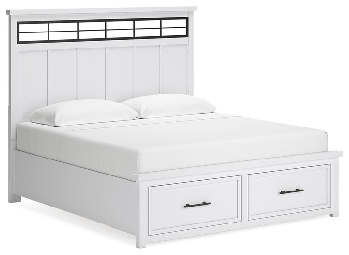 Ashbryn King Panel Storage Bed - White (1)