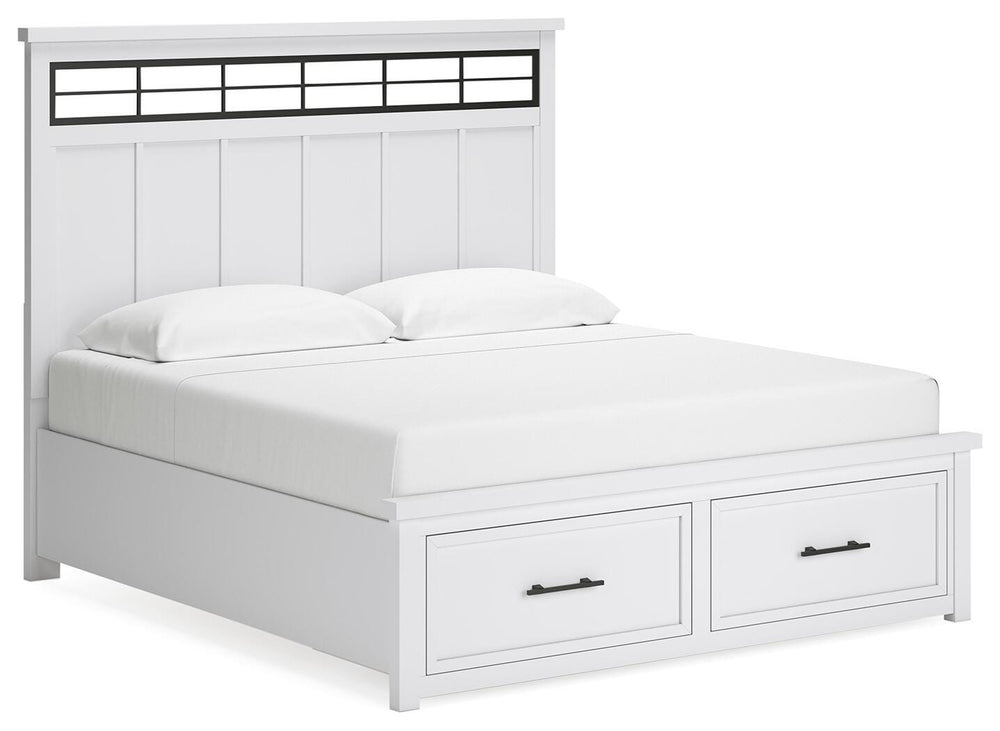 Ashbryn King Panel Storage Bed - White (1)