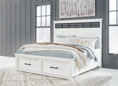 Ashbryn California King Panel Storage Bed - White