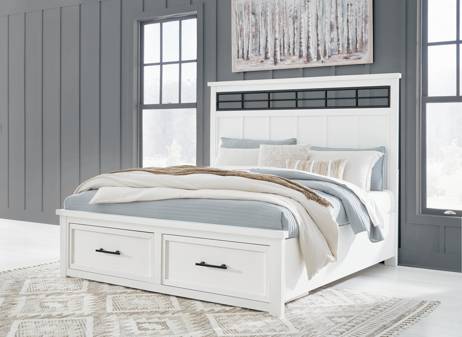 Ashbryn King Panel Storage Bed - White (2)
