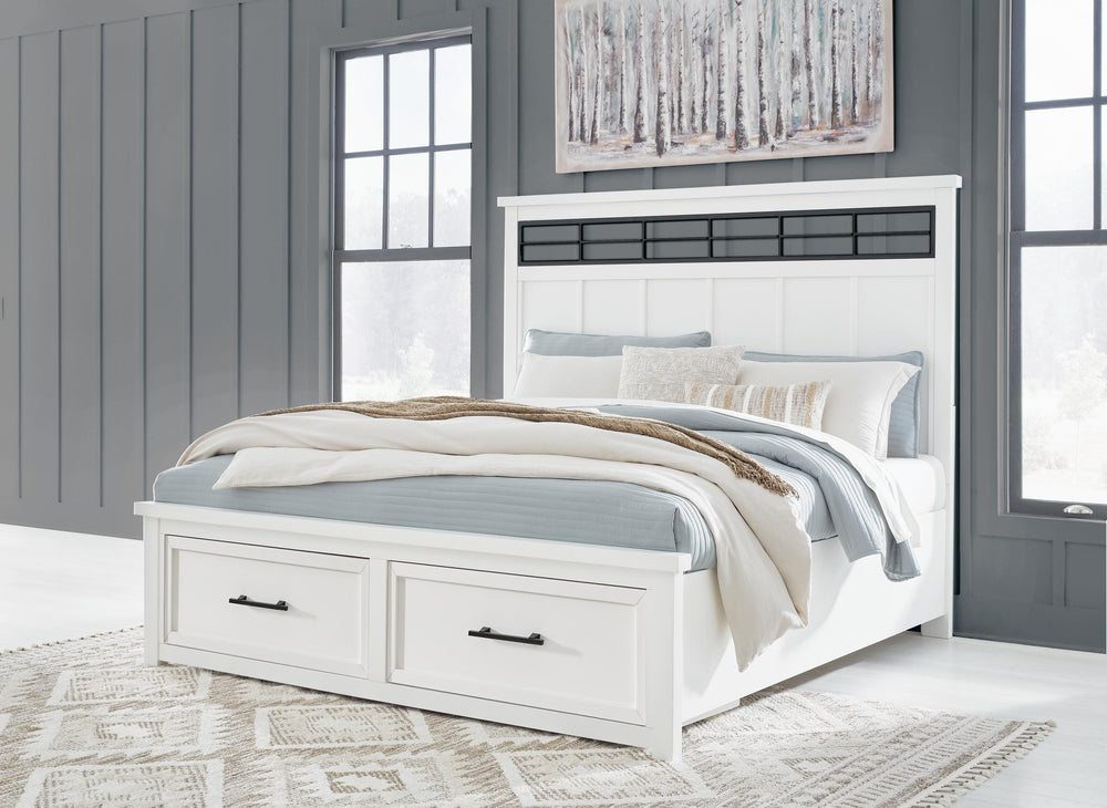 Ashbryn King Panel Storage Bed - White (2)