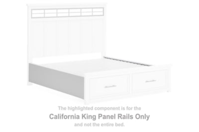 Ashbryn California King Panel Rails - White - White
