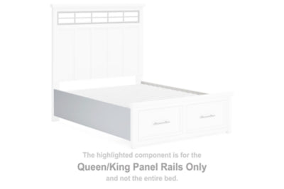 Ashbryn Queen/King Panel Rails - White - White