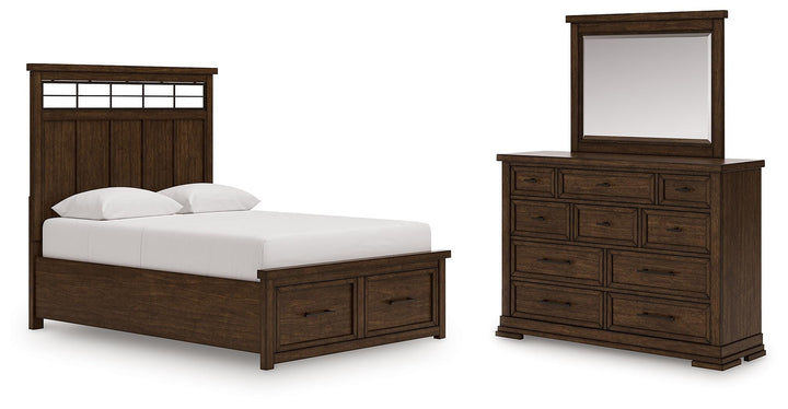 Taffenbrook Queen Panel Storage Bed, Dresser and Mirror (1)