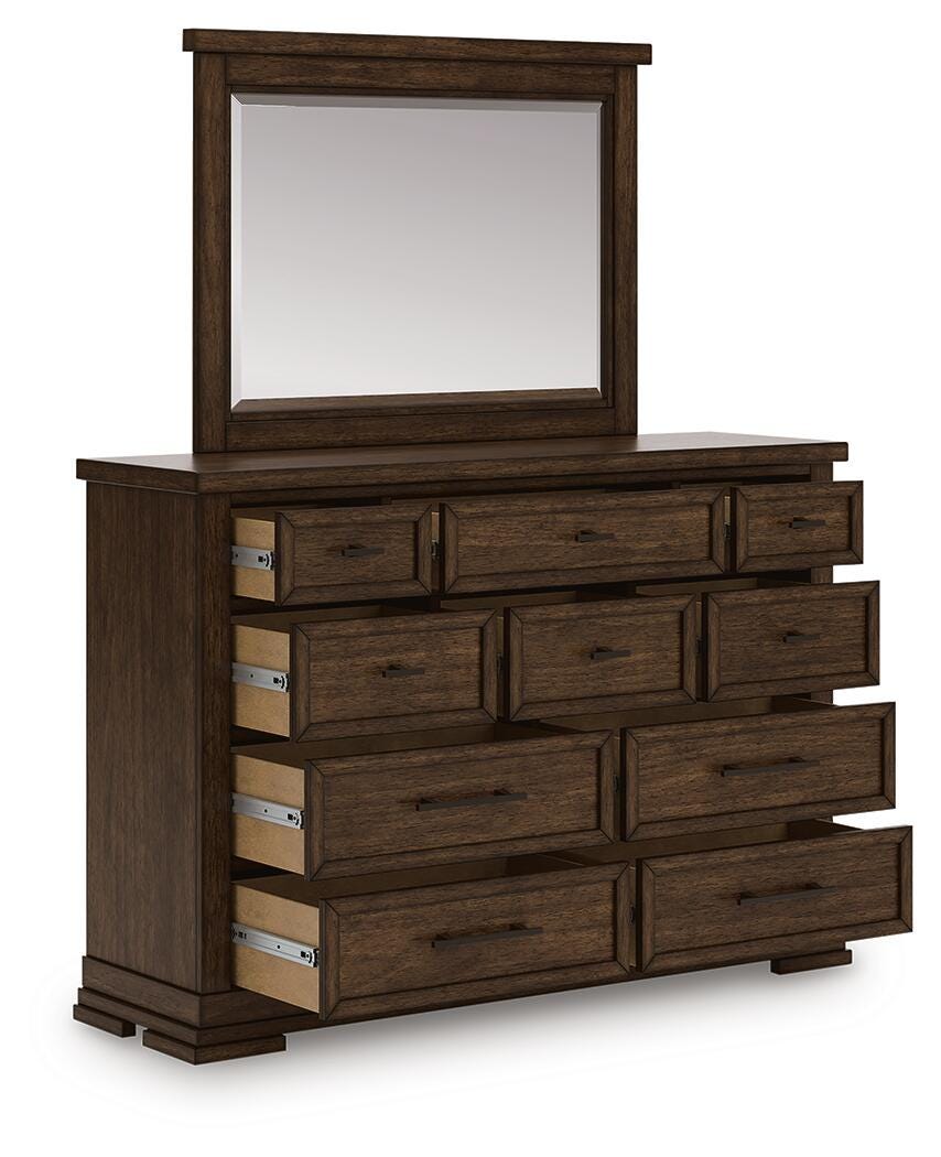 Taffenbrook Dresser and Mirror - Light Brown (2)