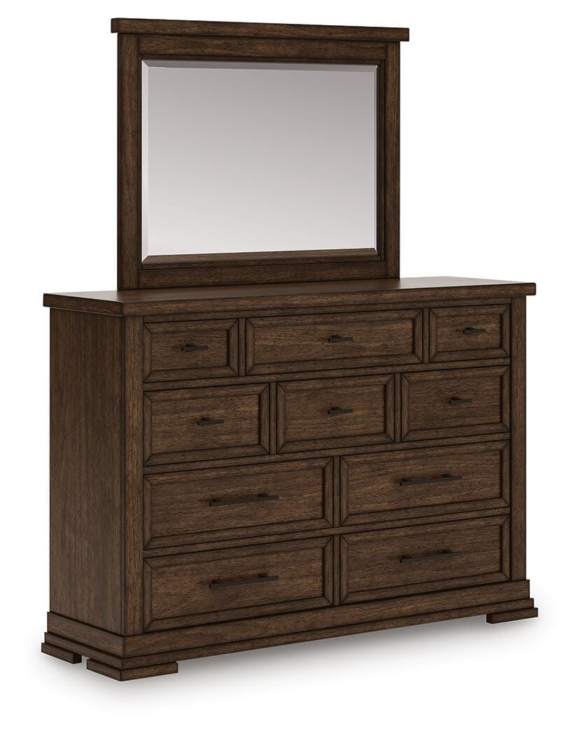 Taffenbrook Dresser and Mirror - Light Brown (1)