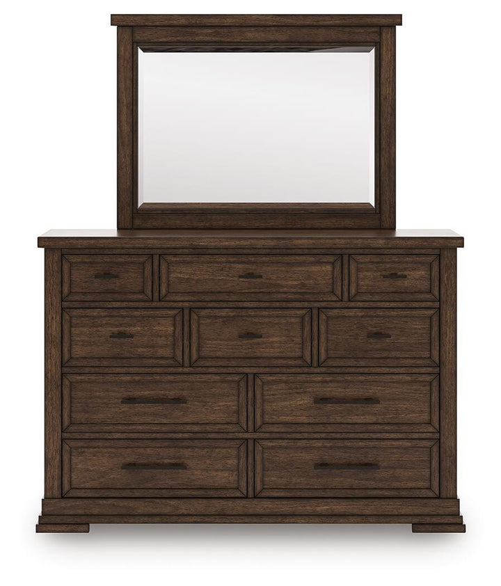 Taffenbrook Dresser and Mirror - Light Brown (3)
