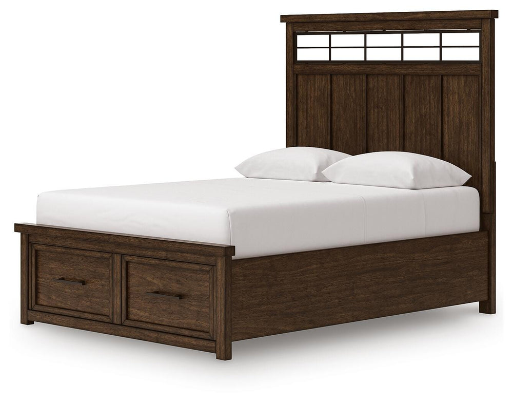 Taffenbrook Queen Panel Storage Bed - Light Brown (5)